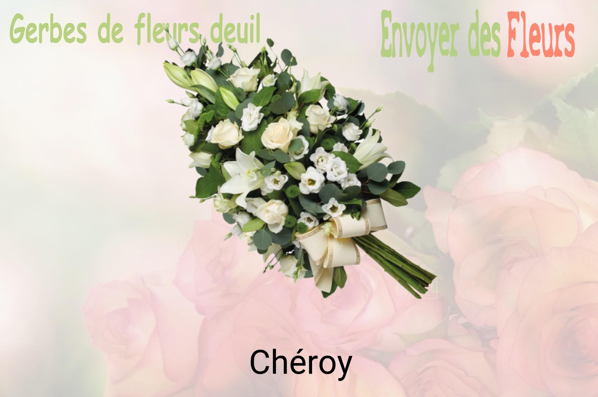 Gerbe de fleurs de deuil livrée à Chéroy